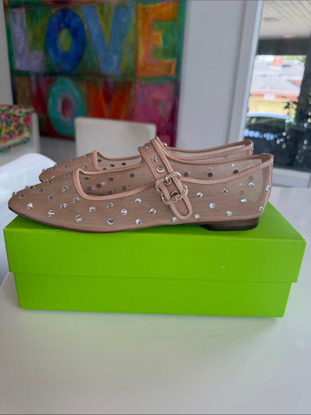 Sam Edelman Michaelashne Pink Mesh Mary Jane Ballet Flats 9 NEW - Picture 13 of 13